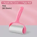 Pink lint roller variant includes 1 handle and 1 roll with 60 tearable adhesive sheets - 1 Handle without Lid + 1 Roll / 60 Pieces