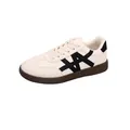 Baskets blanches à plateforme pour femmes avec logo noir contrasté et semelle gomme brune - 36 / Blanc Noir