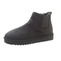 Warm grey faux fur lined snow boots for women with elastic side panel and thick anti-slip sole - 36 / Gray