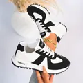 Eleganti sneaker da donna in contrasto bianco e nero in stile casual tedesco trendy. - 35 / Nero