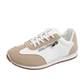 Baskets légères et élégantes pour femmes en blanc et beige avec fermeture éclair - 38 / Khaki