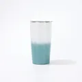 20oz double-walled insulated stainless steel tumbler with white and teal gradient - 20oz / White Green