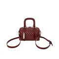 Elegante burgunderrote gewebte Boston-Tasche mit verstellbarem Riemen und Griffen - 1 Stück / Burgunderrot
