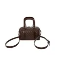 Dunkelbraune gewebte Boston-Handtasche mit verstellbarem Schultergurt für den Alltag - 1 Stück / Braun