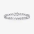 Eleganter S925 Sterlingsilber Moissanit Tennisarmband mit kreisförmigem Wellenglied-Design - L13872 Moissanit Armband (165MM Mit Zertifikat und Box) / 925er Silber
