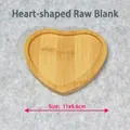 Hartvormig natuurlijk bamboe houten dienblad voor DIY mozaïek, afmeting 11x9,6 cm - Klein hartvormig dienblad (10,5 cm)