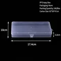 Clear rectangular plastic storage box for jewelry, earrings, and small items, 17.4x10x2.2cm - PP Empty Box (17.4*10*2.2cm) / Clear