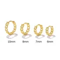 Set of four gold-plated cuban link hoop earrings in 10mm 8mm 7mm 6mm sizes - #72 10/8/7/6mm Cuban Link Hoop Earring 4-Piece Set