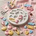 Baby Girl theme silicone mold for fondant and chocolate decoration for baby showers - Gray