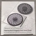 Copertura per scarico a pavimento in silicone grigio per bagno filtro anti-intasamento capelli - Scarico a Pavimento / 2 Pezzi/Confezione (Scatola a Colori) / Grigio