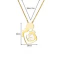 Detaillierte Maße der goldenen Mutter-Kind-Anhänger-Halskette mit Messungen. - Gold - Mutter-Kind-Silhouette (G124255G-4)