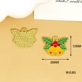 Detailansicht von Emaille Weihnachtsglocken-Anhängern mit Maßen 20x15mm und 0,8g Gewicht - Weihnachtsglocke