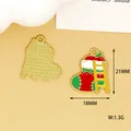 Detaillierte Maße und Gewicht des Weihnachtsstrumpf-Anhängers mit roter und grüner Emaille-Finish - Weihnachtssocke