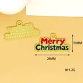 Detaillierte Makroansicht der Vorder- und Rückseite eines Merry Christmas Legierungsanhängers - Fröhliche Weihnachten Banner