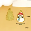 Detailansicht eines Schneemann-Anhängers mit Vorder- und Rückseite und Größenangaben - Schneemann