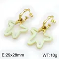 Boucles d'oreilles étoile en acier inoxydable et résine vert clair, taille 29x28 mm - 29x28mm / Or/Vert Menthe (KE134623-SP)