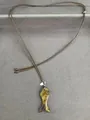 Minimalistische tijgeroog stenen vis hanger ketting met verstelbaar bruin koord - Koffie-Tijgeroog