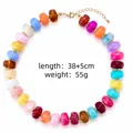 Detailweergave van kleurrijke kralenketting met lengte 38+5cm en gewicht 55g specs. - Regenboog