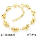 Gold-plated twisted wire bead bracelet for women, 175x8mm stainless steel chic jewelry - KB188224-Z