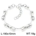 Stainless steel twisted chain bracelet with polished beads and extension chain - KB188227-Z