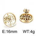 Minimalistische Lebensbaum-Ohrstecker aus Titanstahl mit hohlm Design und Kristallakzent - Baum des Lebens Hohlstecker (KE61923-K)