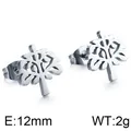 Baum des Lebens Ohrstecker aus Titanstahl, hohl, silberfarben, 12 mm Durchmesser - Baum des Lebens Hohlstecker (KE86563-K)