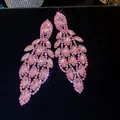 Luxe roze marquise-geslepen strass oorbellen met fonkelende kristallen accenten - Roze Kwastjes Veer Stijl (50#) / Zilver/Roze