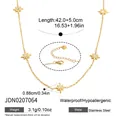 Goldene Edelstahl Halskette mit Sternanhänger und Zirkonia - Achtzackiger Stern Stil (JDN0207064) / Gold