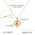 Détail du pendentif cœur en émail fleuri avec dimensions et indications de poids - Style Floral Rouge (HC-N40979)