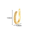 Κομψό επιχρυσωμένο σκουλαρίκι ear cuff σε σχήμα U με λαμπερά ζιργκόν στοιχεία - Στυλ 1 (1995) / Χρυσό