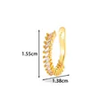 Κομψό επιχρυσωμένο σκουλαρίκι earcuff με ζιργκόν, διαστάσεις 1,55 cm x 1,38 cm - Στυλ 3 (1995) / Χρυσό