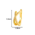 Κομψό χρυσό σκουλαρίκι ear cuff με ζιργκόν, διαστάσεις 1,54cm x 1,38cm για γυναίκες. - Στυλ 5 (1995) / Χρυσό