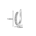 Κομψό ασημί ear cuff με ζιργκόν pavé, ύψος 1,52cm και πλάτος 1,35cm για γυναικεία κοσμήματα - Στυλ 1 (1995) / Ασημί