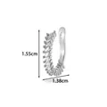 Κομψό ασημί ear cuff με κυβική ζιρκόνια baguette, μέγεθος 1,55 cm επί 1,38 cm. - Στυλ 3 (1995) / Ασημί