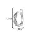 Ασημί σκουλαρίκι ear cuff με ζιργκόν, σε διαστάσεις 1,51 εκατοστά επί 1,25 εκατοστά. - Στυλ 4 (1995) / Ασημί