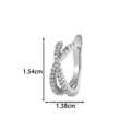 Κομψό ασημί ear cuff με σταυρωτό σχέδιο και ζιργκόν, ύψος 1,54 cm για γυναίκες - Στυλ 5 (1995) / Ασημί