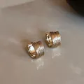 French retro textured hoop earrings in elegant gold finish for women's daily wear - Hoop - Light Coffee Gold