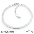 Elegant silver stainless steel 3mm blade chain bracelet with adjustable clasp, 160mm - 16cm Bracelet (KB216280-KC)