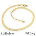 3mm stainless steel herringbone chain bracelet with 18K gold plating and lobster clasp - 22cm Bracelet (KB216285-KC)