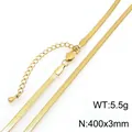 Minimalist 3mm gold plated snake chain necklace shown in 400mm length SKU variant - 40cm Necklace (KN304000-KC)