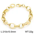Bracelet à maillons en acier inoxydable doré, 210x10,5mm, 22g bijou pour hommes et femmes - Bracelet / 210x10.5mm / Or