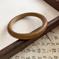 Détail d'un bracelet rond en bois de style néo-chinois sur un cadre traditionnel - 4# Style Rond Mince (Café)