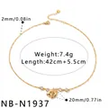 Détail du collier en acier inoxydable plaqué or 18K avec pendentif en zircone - Gold Necklace (NB-N1937)
