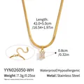 Afmetingen van de roestvrijstalen gouden slangenschakelketting met vierkante zirkoon - Kristalwitte Zirconia Stijl (YYN026050-WH)