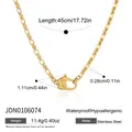 Gouden roestvrijstalen schakelketting met unieke karabijnsluiting 45 cm lang - Spiraaltextuur Karabinier Sluiting Ketting / 45cm / Goud (JDN0106074)