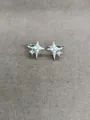 Elegant 14K gold plated star ear cuff earrings adorned with sparkling cubic zirconia - Star Ear Cuff / Silver