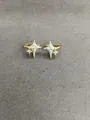 Elegant 14K real gold plated star ear cuff featuring sparkling cubic zirconia stones inlay - Star Ear Cuff / Gold