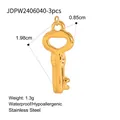 Gouden sleutelvormige roestvrijstalen hanger DIY sieraden accessoire waterdicht set van 3 - Sleutelvorm Hanger (JDPW2406040) / Set van 3 / Goud