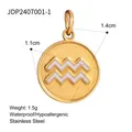 Waterman sterrenbeeld goud vergulde roestvrijstalen hanger met een 1,4 cm diameter - Waterman Symbool Hanger (JDP2407001-1) / 1 Stuk / Goud