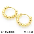 Minimalistische Perlenohrringe aus 18K vergoldetem Edelstahl, Größe 13mm x 2,5mm - Punktmuster Ohrring-Schnalle (KE117433-GC)